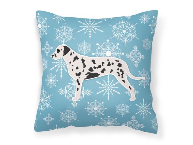 Winter Snowflake Dalmatian Fabric Decorative Pillow BB3483PW1414
