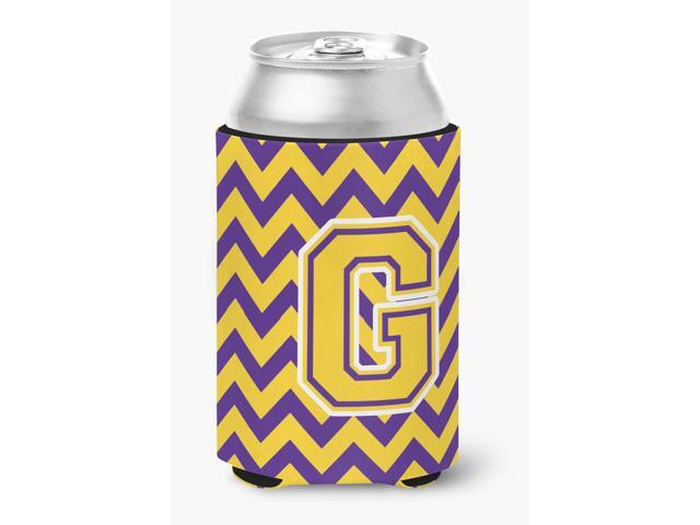 Letter G Chevron Purple and Gold Can or Bottle Hugger CJ1041-GCC