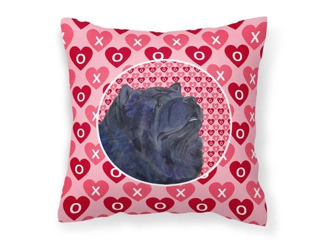 Chow Chow Hearts Love and Valentine's Day Portrait Fabric Decorative Pillow SS4501PW1414