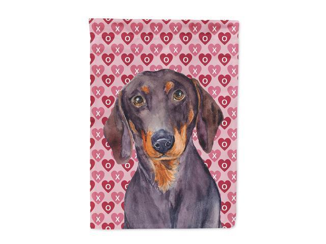 Dachshund Hearts Love Valentine's Day Flag Canvas House Size