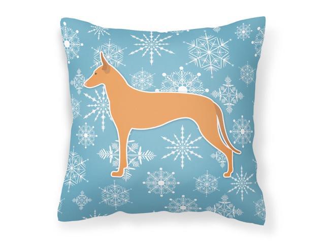 Winter Snowflake Pharaoh Hound Fabric Decorative Pillow BB3488PW1414