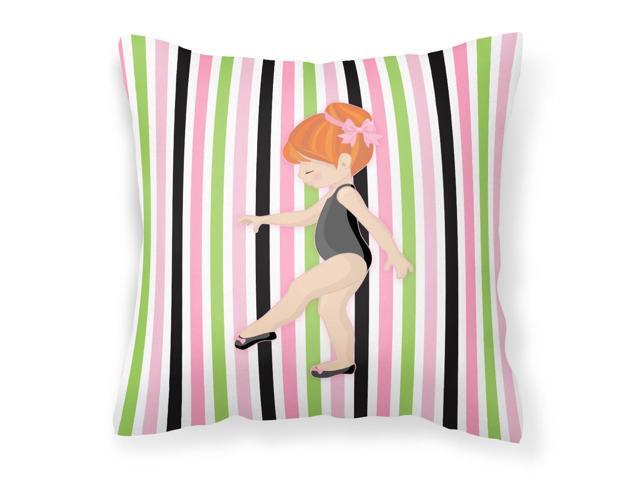 Ballerina Red Head Point Fabric Decorative Pillow BB5161PW1414