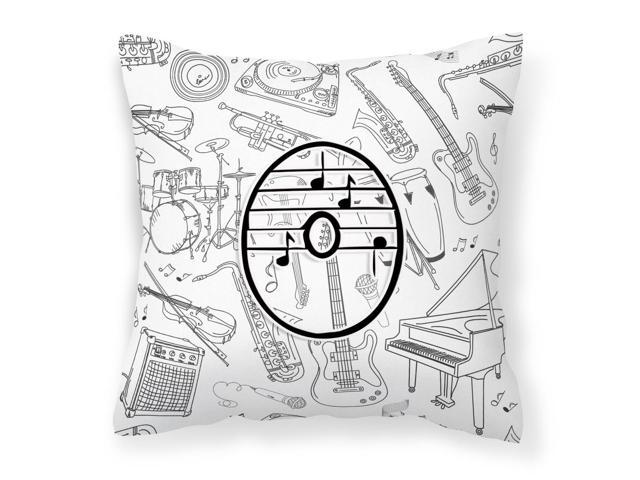 Letter O Musical Note Letters Canvas Fabric Decorative Pillow CJ2007-OPW1414
