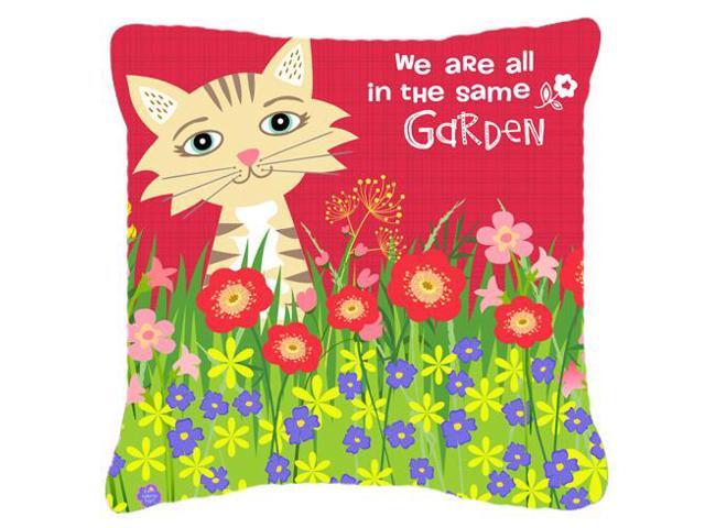 Garden Cat Fabric Decorative Pillow VHA3009PW1818