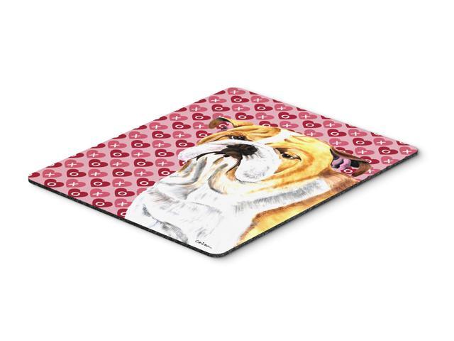 Bulldog English Hearts Love and Valentine's Day Mouse Pad Hot Pad or Trivet