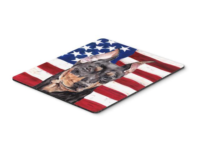 German Pinscher with American Flag USA Mouse Pad Hot Pad or Trivet SC9644MP