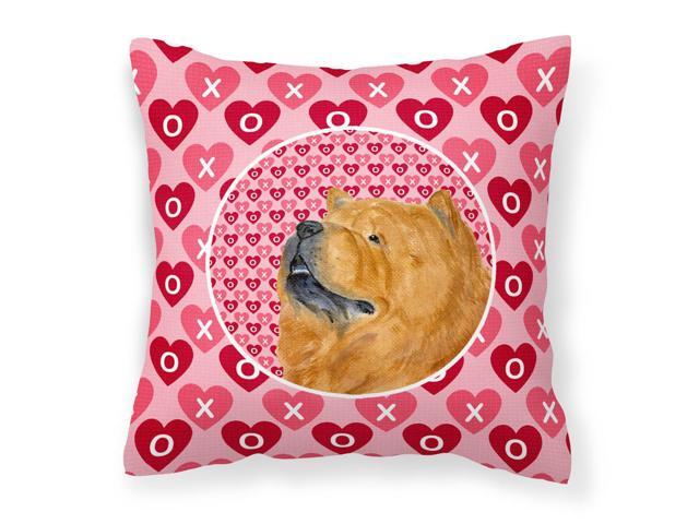 Chow Chow Hearts Love and Valentine's Day Portrait Fabric Decorative Pillow SS4502PW1414