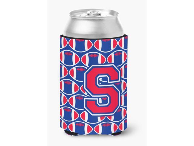 Letter S Football Harvard Crimson and Yale Blue Can or Bottle Hugger CJ1076-SCC