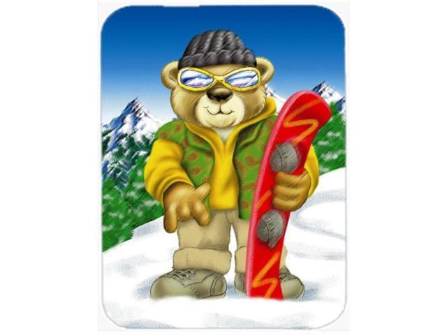Teddy Bear Snowboarding Mouse Pad Hot Pad or Trivet APH0857MP