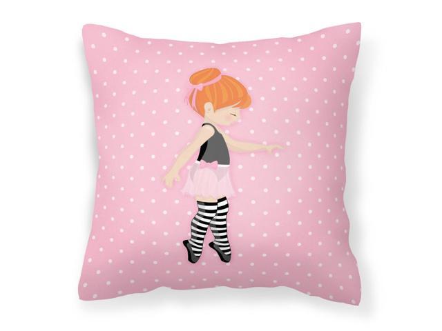 Ballerina Red Head Releve Fabric Decorative Pillow BB5168PW1414