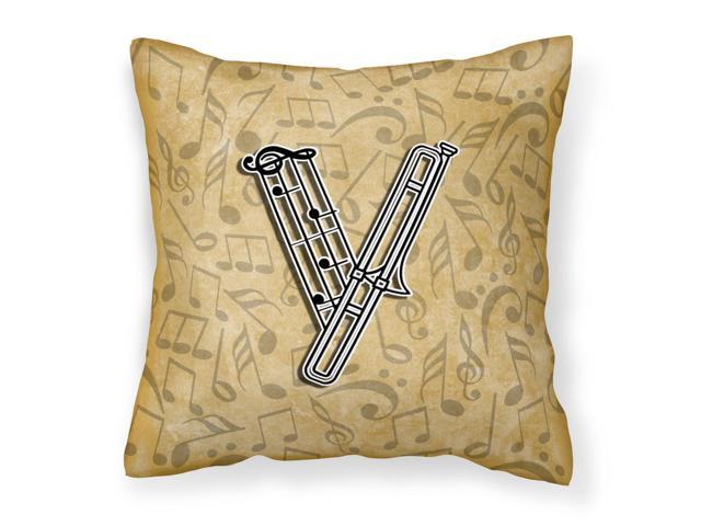 Letter V Musical Instrument Alphabet Canvas Fabric Decorative Pillow CJ2004-VPW1414