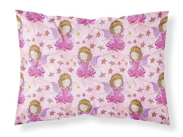 Watercolor Fairy Princess on Pink Fabric Standard Pillowcase BB7547PILLOWCASE