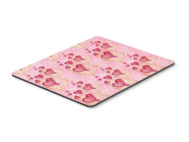 Watercolor Pink Love Letter Mouse Pad Hot Pad or Trivet BB7568MP