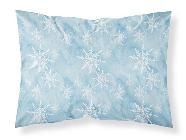Watercolor Snowflake on Light Blue Fabric Standard Pillowcase BB7552PILLOWCASE