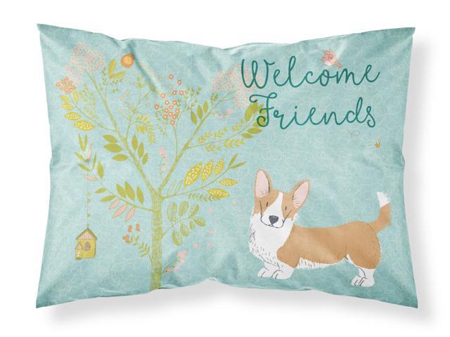 Welcome Friends Cardigan Welsh Corgi Tricolor Fabric Standard Pillowcase BB7611PILLOWCASE