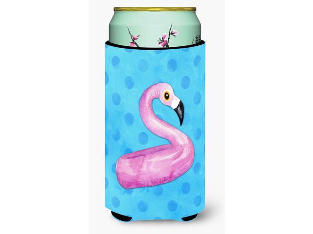 Flamingo Floaty Blue Polkadot Tall Boy Beverage Insulator Hugger BB8256TBC