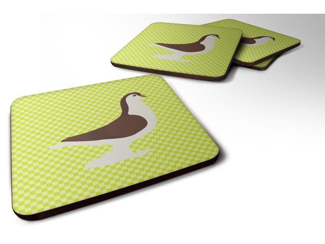 Set of 4 Large Pigeon Green Foam Coasters Set of 4 BB7769FC