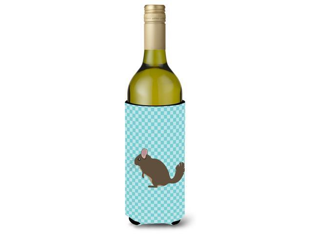 Chinchilla Blue Check Wine Bottle Beverge Insulator Hugger BB8049LITERK