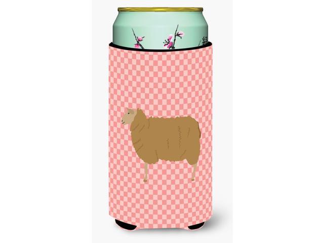 East Friesian Sheep Pink Check Tall Boy Beverage Insulator Hugger BB7977TBC