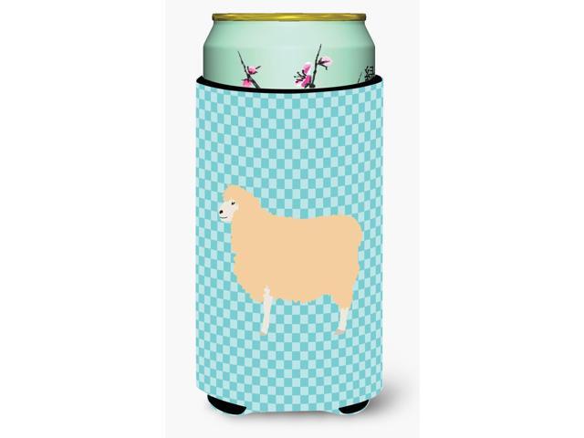 English Leicester Longwool Sheep Blue Check Tall Boy Beverage Insulator Hugger BB8148TBC
