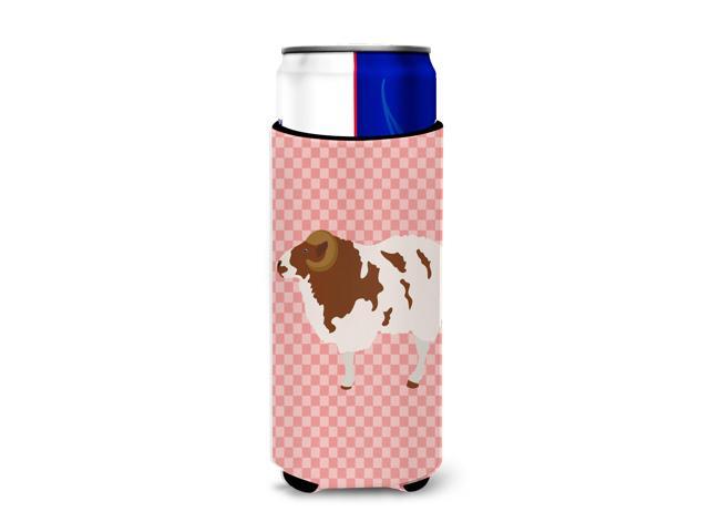 Jacob Sheep Pink Check Michelob Ultra Hugger for slim cans BB7975MUK