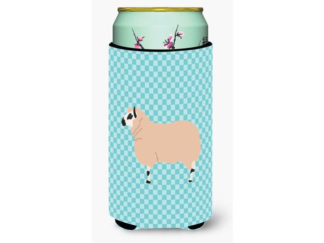 Kerry Hill Sheep Blue Check Tall Boy Beverage Insulator Hugger BB8153TBC