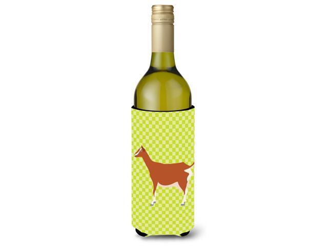 Toggenburger Goat Green Wine Bottle Beverge Insulator Hugger BB7707LITERK