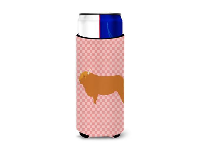 Highland Cow Pink Check Michelob Ultra Hugger for slim cans BB7820MUK