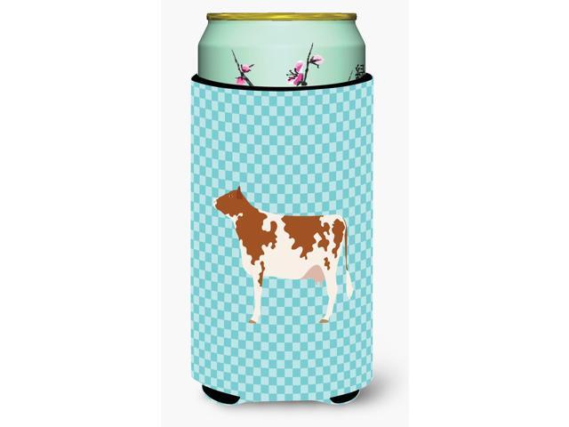 Ayrshire Cow Blue Check Tall Boy Beverage Insulator Hugger BB8001TBC