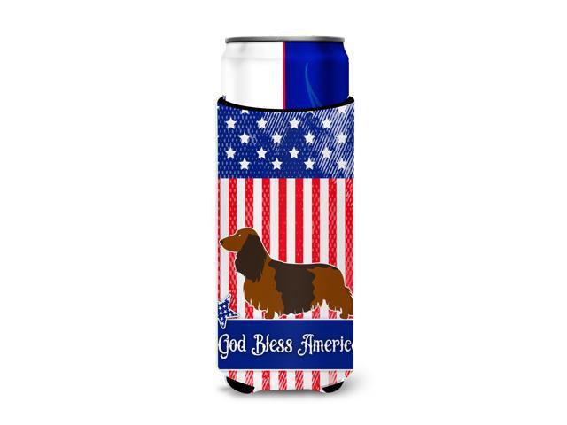 Longhaired Dachshund American Michelob Ultra Hugger for slim cans BB8368MUK