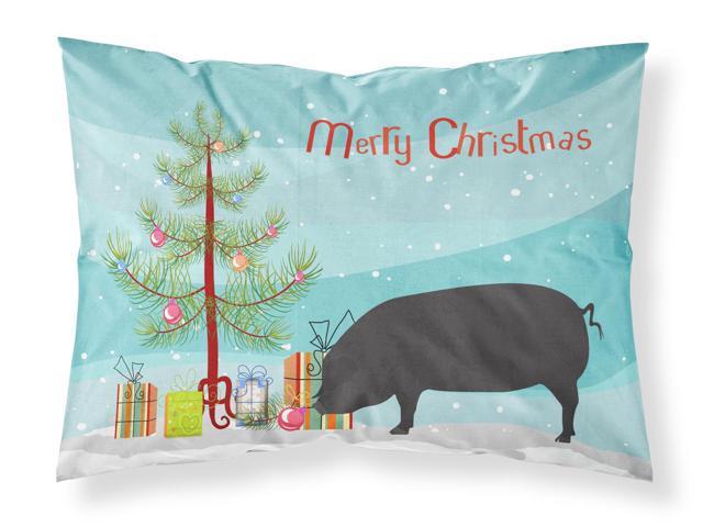 Devon Large Black Pig Christmas Fabric Standard Pillowcase BB9298PILLOWCASE