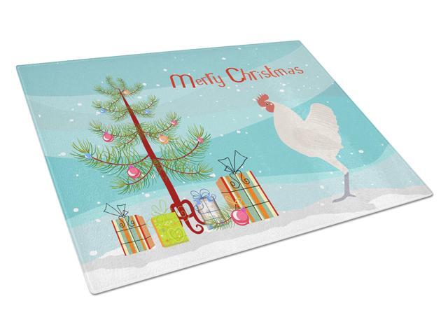 German Langshan Chicken Christmas Glass Cutting Board Large BB9204LCB
