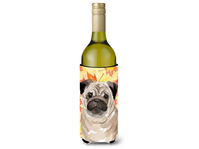 Fawn Pug Fall Wine Bottle Beverge Insulator Hugger BB9531LITERK