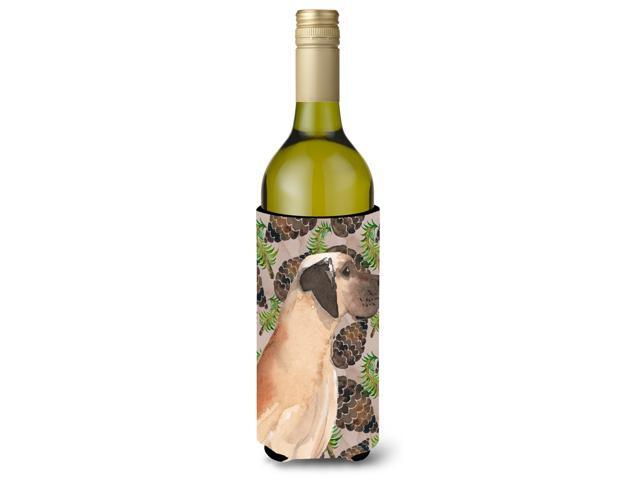 Fawn Natural Great Dane Pine Cones Wine Bottle Beverge Insulator Hugger BB9594LITERK