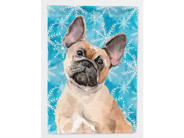 Fawn French Bulldog Winter Flag Canvas House Size BB9452CHF