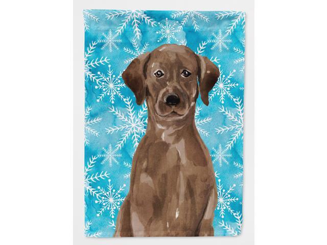 Chocolate Labrador Winter Flag Canvas House Size BB9435CHF