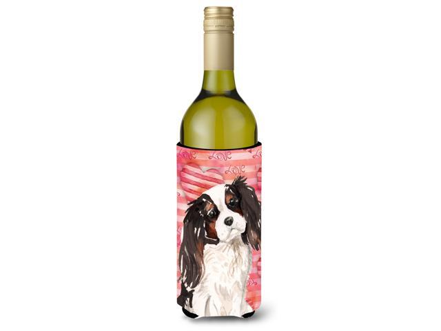 Tricolor Cavalier Spaniel Love Wine Bottle Beverge Insulator Hugger BB9472LITERK