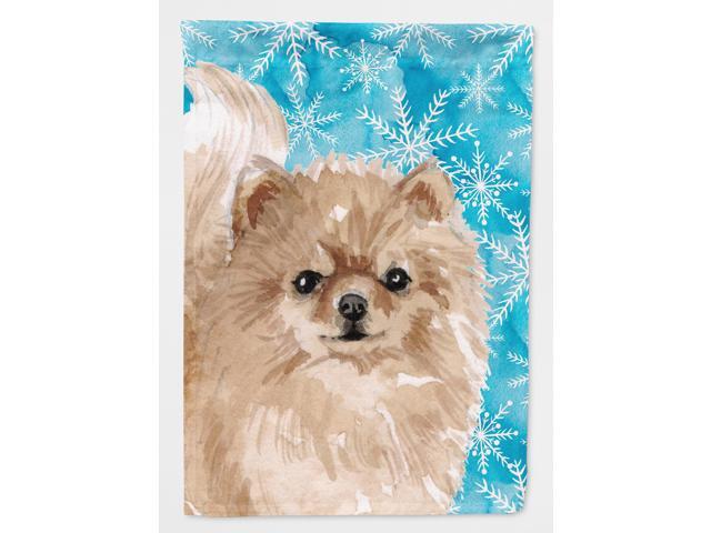 Pomeranian Winter Flag Canvas House Size BB9460CHF