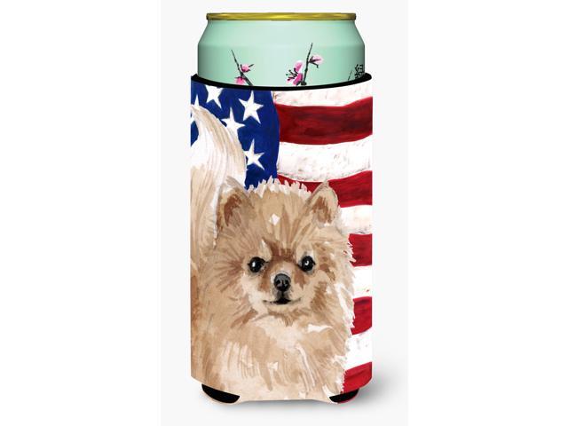 Pomeranian Patriotic Tall Boy Beverage Insulator Hugger BB9390TBC