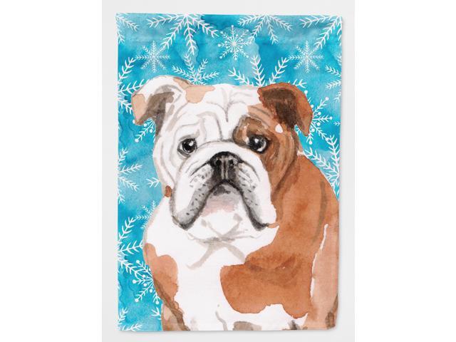 English Bulldog Winter Flag Canvas House Size BB9451CHF