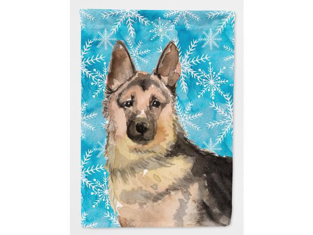 German Shepherd Winter Flag Canvas House Size BB9453CHF