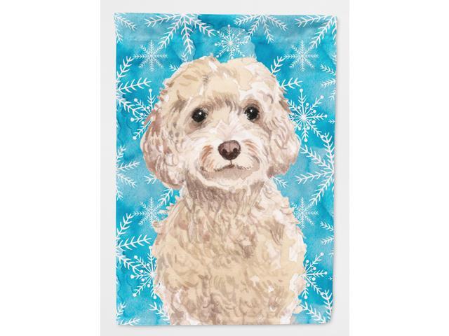 Champagne Cockapoo Winter Flag Canvas House Size BB9445CHF