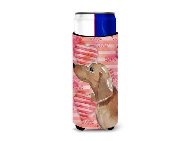 Red Tan Dachshund Love Michelob Ultra Hugger for slim cans BB9476MUK