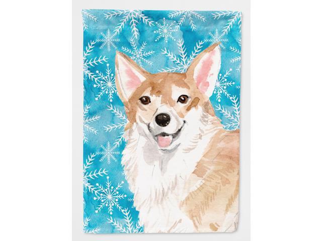 Corgi Winter Flag Canvas House Size BB9449CHF