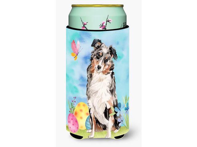 Australian Shepherd Easter Tall Boy Beverage Insulator Hugger BB9607TBC