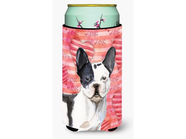 Black White French Bulldog Love Tall Boy Beverage Insulator Hugger BB9477TBC