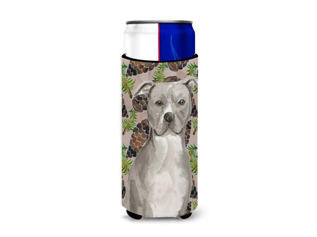 Staffordshire Bull Terrier Pine Cones Michelob Ultra Hugger for slim cans BB9570MUK