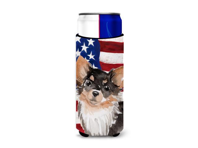 Long Haired Chihuahua Patriotic Michelob Ultra Hugger for slim cans BB9389MUK
