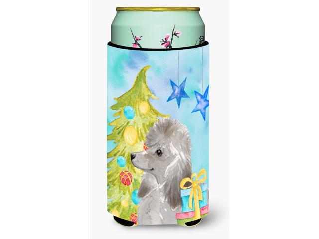 Grey Standard Poodle Christmas Tall Boy Beverage Insulator Hugger BB9420TBC