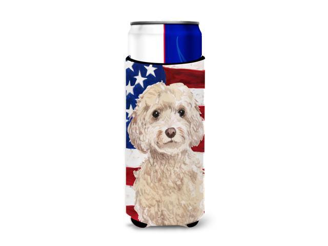 Champagne Cockapoo Patriotic Michelob Ultra Hugger for slim cans BB9375MUK